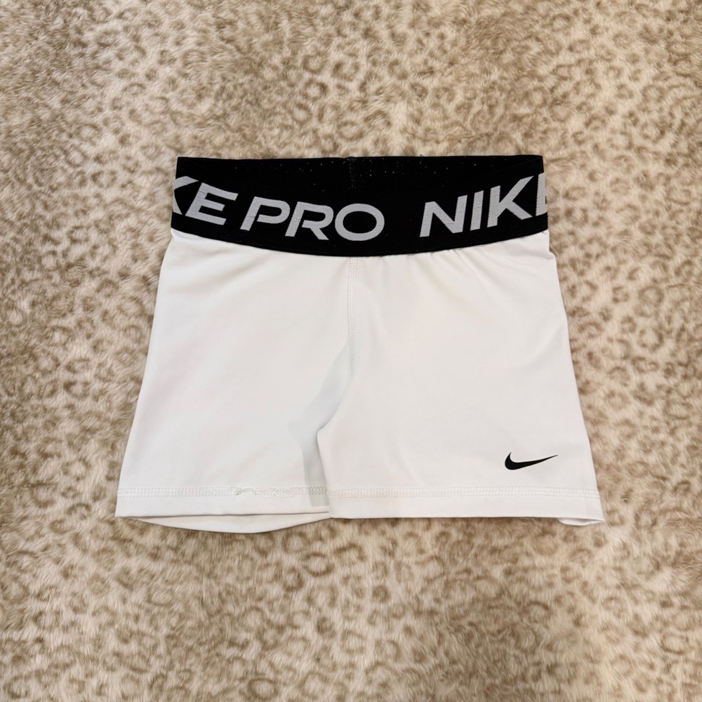 Nike Pro Dri-Fit White Compression Shorts Womens Size XS Athletic Gym Vibe